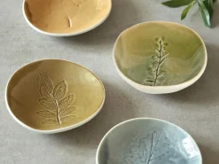 Grüne Erde Teller aus Porzellan mit Stechpalme, lorbeer, ø 12 cm