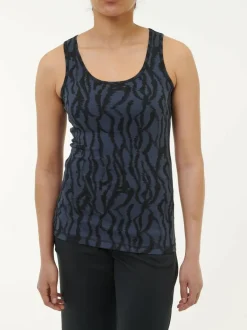 Grüne Erde Top aus Bio Baumwolle, 82 print mitternachtblau, 38, GOTS