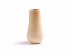 Grüne Erde Vase aus Zirbenholz, glatt, H 26,5 cm, inkl. Glaseinsatz