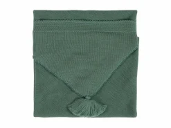 Grüne Erde Wickel- und Puckdecke Leni, mit Kapuze, salbei, 80 x 80 cm, 100 % Schurwolle (Merino), Schurwolle kbT