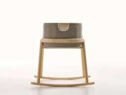 Kinder Grüne Erde Wiege Serafina, inkl. Housse und Matratze, Wollstoff Tano Natur (79), Esche