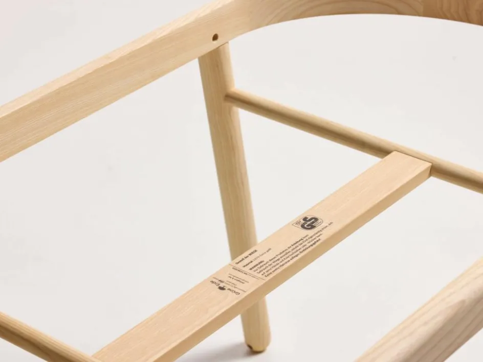 Kinder Grüne Erde Wiege Serafina, inkl. Housse und Matratze, Wollstoff Tano Natur (79), Esche