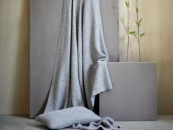 Grüne Erde Wohndecke Sanna, grau melange, 135 x 200 cm, 100 % Schurwolle (Merino), Schurwolle kbT, GOTS, NATURTEXTIL BEST