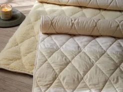 Grüne Erde Yogamatte mit Schurwolle, natur, 75 x 200 cm, Schurwolle kbT, Baumwolle kbA