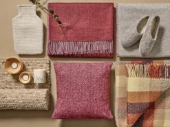 Grüne Erde Zierkissenbezug Selma, port, 40 x 40 cm, 100 % Schurwolle (Lamm), eco-wool