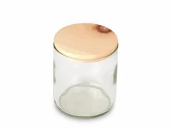 Grüne Erde Zirbenholzdeckel für rezykliertes Glas unserer Duftkerze